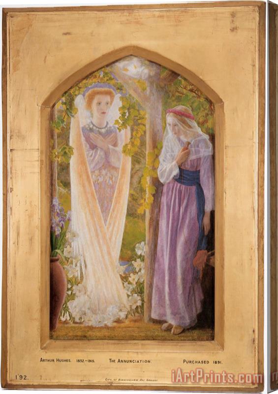 Arthur Hughes The Annunciation Stretched Canvas Print / Canvas Art