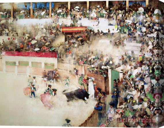 Arthur Melville The Little Bull Fight Bravo Toro Seville Stretched Canvas Print / Canvas Art