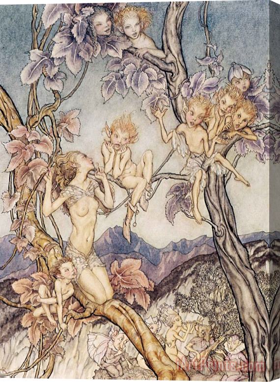 Arthur Rackham A Fairy Song From A Midsummer Nights Dream Stretched Canvas Print / Canvas Art