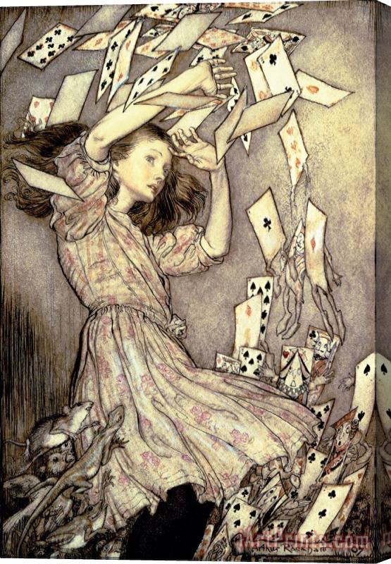 Arthur Rackham Adventures in Wonderland Stretched Canvas Print / Canvas Art