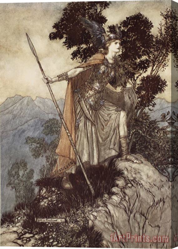 Arthur Rackham Brunnhilde From The Rhinegold And The Valkyrie Stretched Canvas Print / Canvas Art