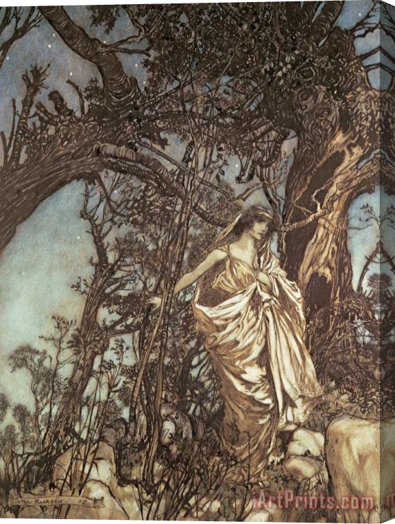 Arthur Rackham Never So Weary Never So Woeful Illustration To A Midsummer Night's Dream Stretched Canvas Print / Canvas Art