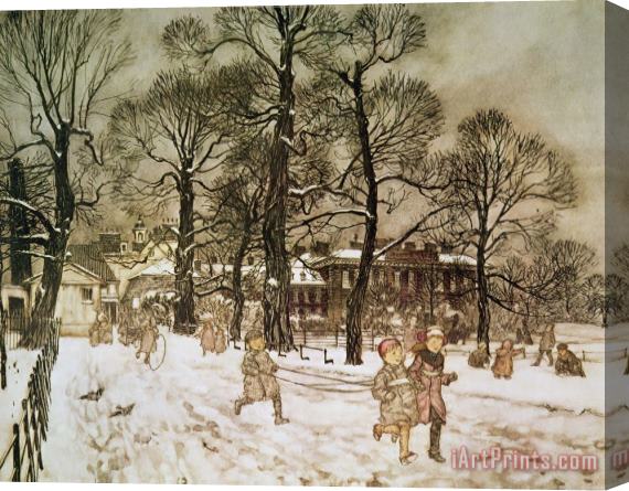 Arthur Rackham Winter in Kensington Gardens Stretched Canvas Painting / Canvas Art