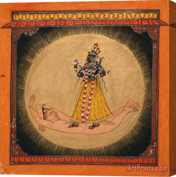 Artist, maker unknown, India Bhadrakali Within The Rising Sun Stretched Canvas Painting / Canvas Art