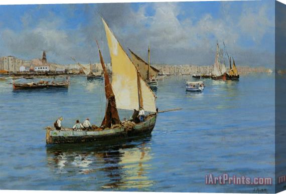 Attilio Pratella Porto De Napoli 2 of 2 Stretched Canvas Print / Canvas Art