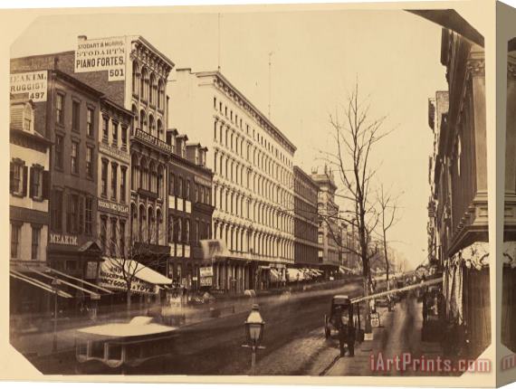 Attributed to Silas A. Holmes Broadway Looking North From Between Grand And Broome Streets Stretched Canvas Print / Canvas Art