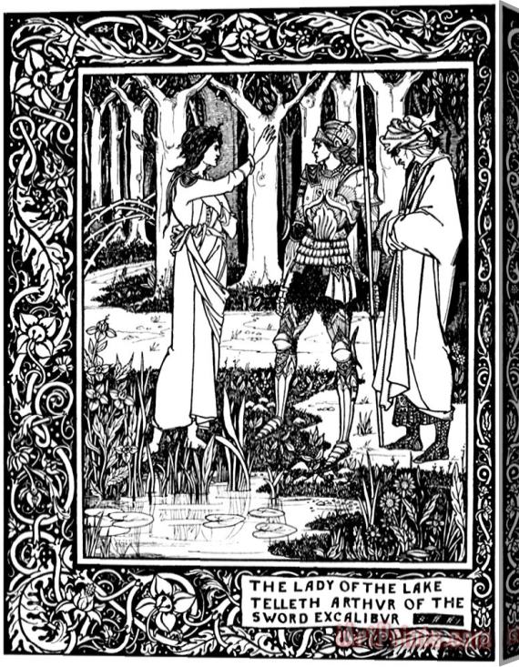 Aubrey Beardsley Illustration For Lady Of The Lake Stretched Canvas Painting / Canvas Art