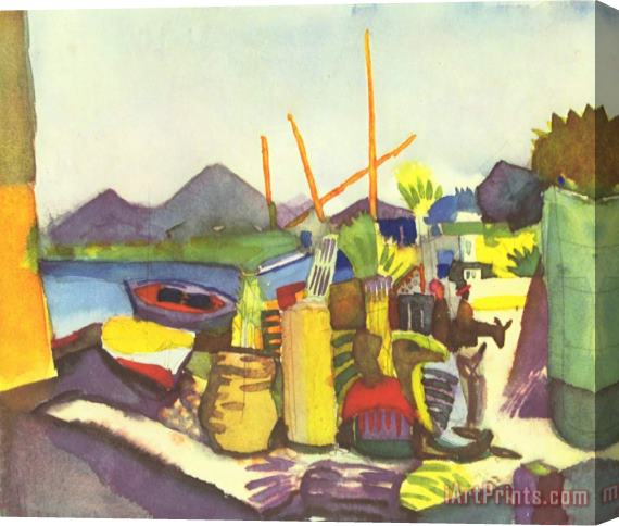 August Macke Landscape Near Hammamet Stretched Canvas Painting / Canvas Art