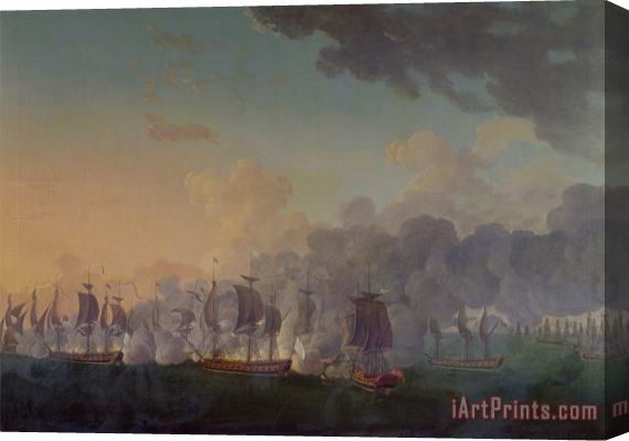 Auguste Rossel De Cercy The Battle of Louisbourg on the 21st July 1781 Stretched Canvas Painting / Canvas Art