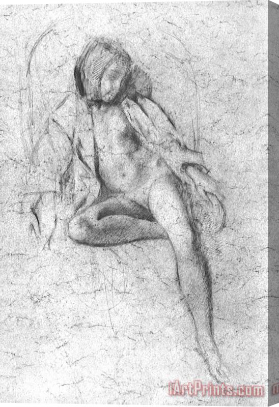 Balthasar Klossowski De Rola Balthus Study for The Painting Nude Resting 1972 Stretched Canvas Print / Canvas Art