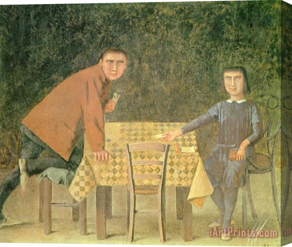 Balthasar Klossowski De Rola Balthus The Cardgame 1973 Stretched Canvas Print / Canvas Art