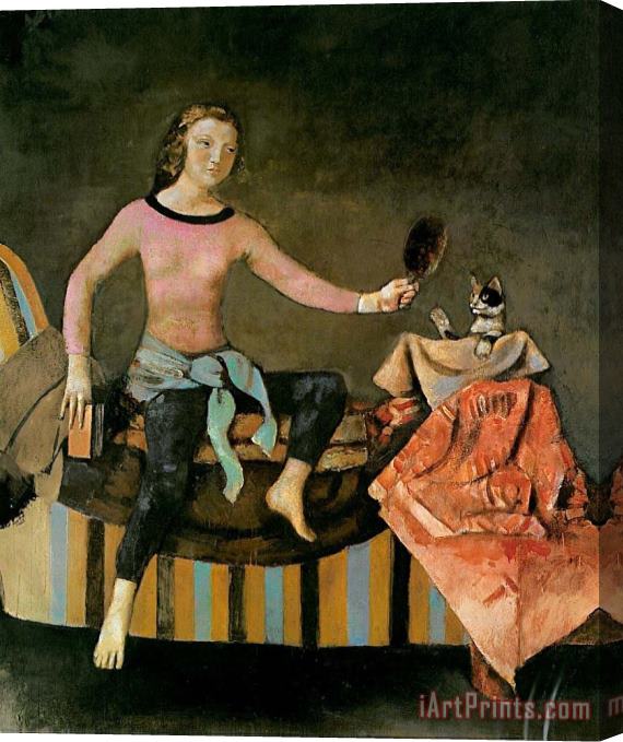 Balthasar Klossowski De Rola Balthus The Cat in The Mirror 1 Stretched Canvas Print / Canvas Art