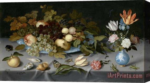 Balthasar Van Der Ast Still Life with Fruits And Flowers Stretched Canvas Print / Canvas Art