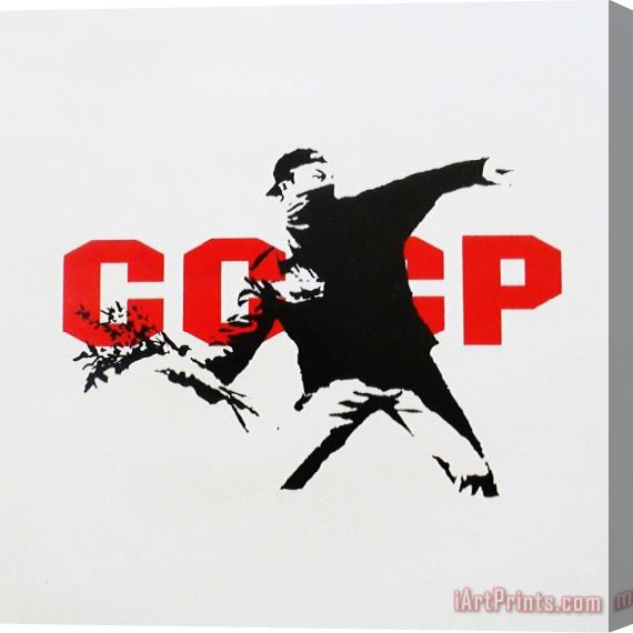 Banksy Cccp Love Is in The Air, 2003 Stretched Canvas Print / Canvas Art