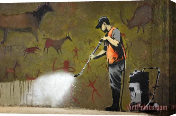 Banksy Grafitti Removal Stretched Canvas Print / Canvas Art