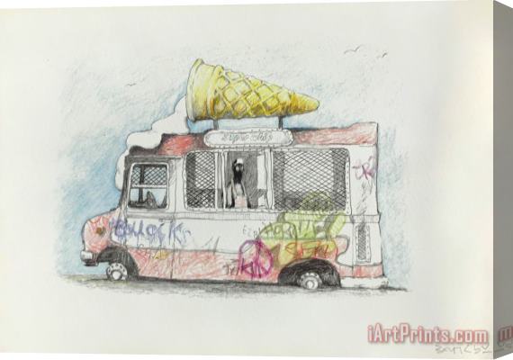 Banksy Ice Cream Van, 2009 Stretched Canvas Print / Canvas Art