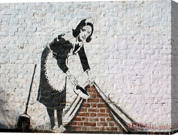 Banksy Sweeping It Under The Carpet Stretched Canvas Print / Canvas Art