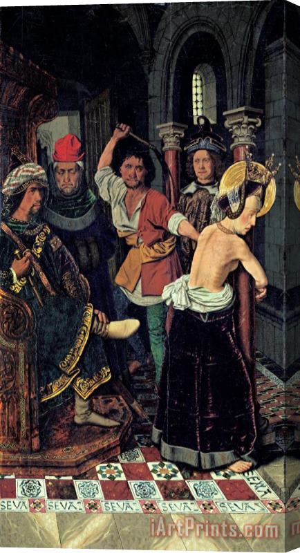 Bartolome Bermejo The Flagellation of St Engracia Stretched Canvas Print / Canvas Art