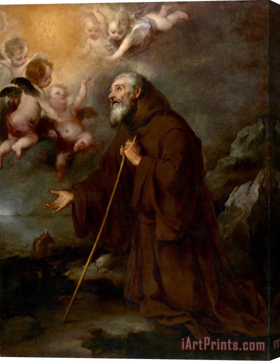 Bartolome Esteban Murillo The Vision of Saint Francis of Paola Stretched Canvas Painting / Canvas Art