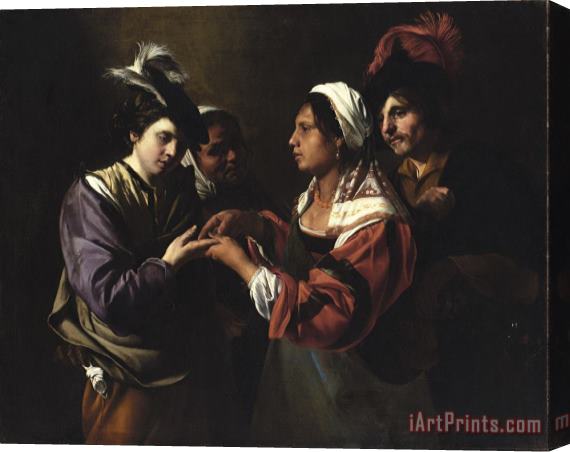 Bartolomeo Manfredi The Fortune Teller Stretched Canvas Print / Canvas Art