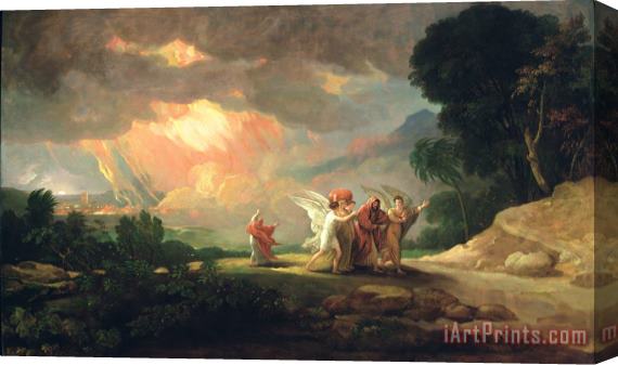 Benjamin West Lot Fleeing from Sodom Stretched Canvas Painting / Canvas Art