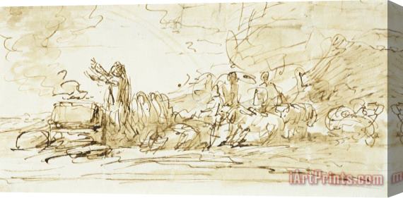 Benjamin West Noah Sacrificing Stretched Canvas Painting / Canvas Art