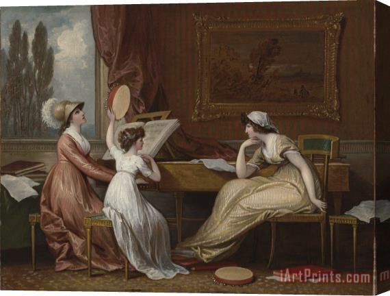 Benjamin West Three Ladies Making Music Stretched Canvas Painting / Canvas Art