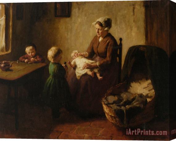 Bernard Jean Corneille Pothast A Happy Family Stretched Canvas Print / Canvas Art