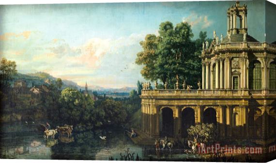 Bernardo Bellotto Architectural Caprice with a Palace Stretched Canvas Print / Canvas Art