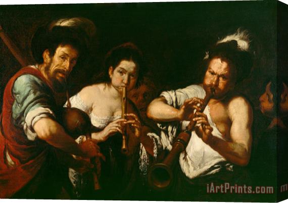 Bernardo Strozzi Street Musicians Stretched Canvas Painting / Canvas Art