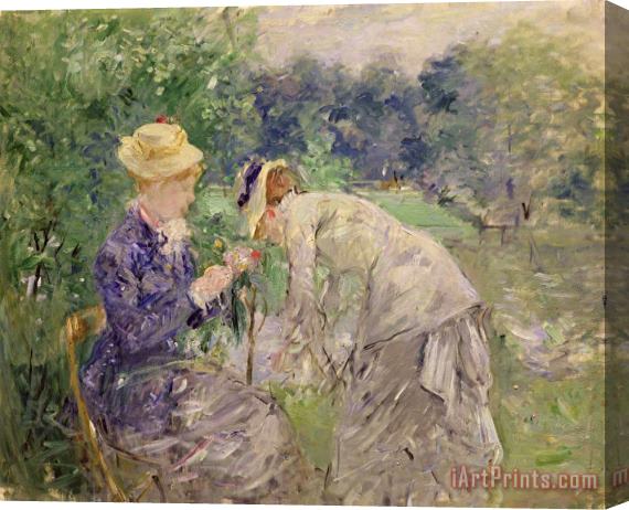 Berthe Morisot In the Bois de Boulogne Stretched Canvas Painting / Canvas Art