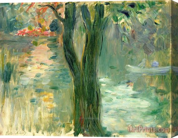 Berthe Morisot Sunset Over The Lake Bois De Boulogne Stretched Canvas Print / Canvas Art