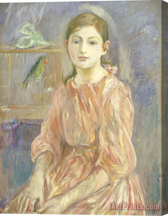 Berthe Morisot The Artist's Daughter with a Parakeet Stretched Canvas Print / Canvas Art