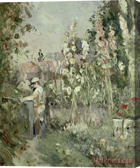 Berthe Morisot Young Boy In The Hollyhocks Stretched Canvas Print / Canvas Art
