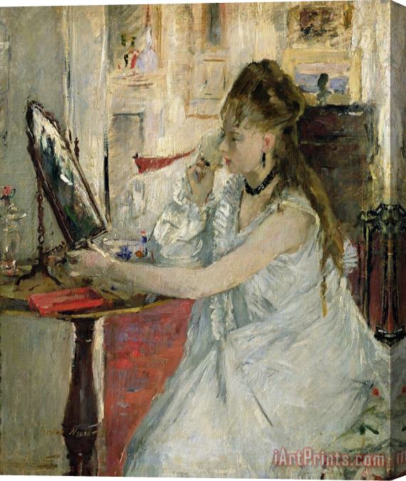 Berthe Morisot Young Woman Powdering her Face Stretched Canvas Painting / Canvas Art