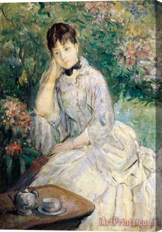 Berthe Morisot Young Woman Seated On A Sofa Stretched Canvas Print / Canvas Art
