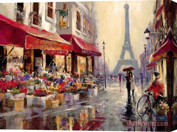 brent heighton April in Paris Stretched Canvas Print / Canvas Art