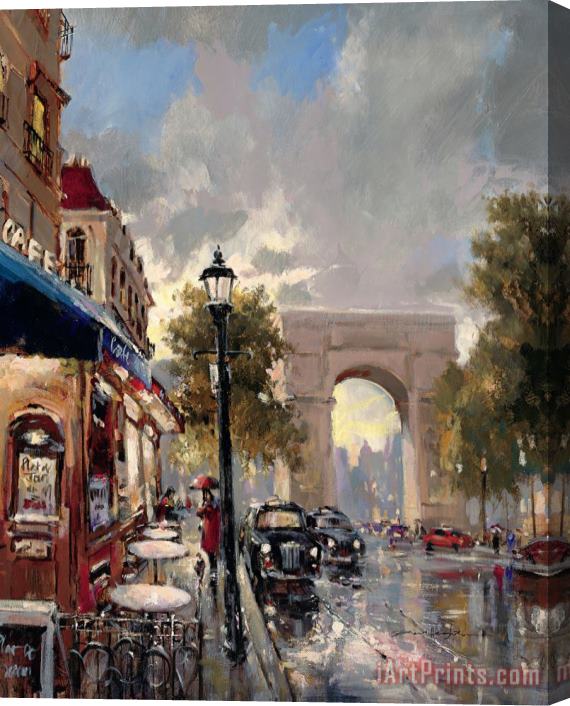 brent heighton Arc De Triomphe Avenue Stretched Canvas Painting / Canvas Art