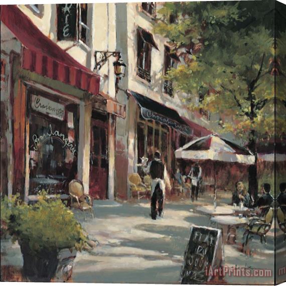 brent heighton Boulevard Cafe Stretched Canvas Print / Canvas Art