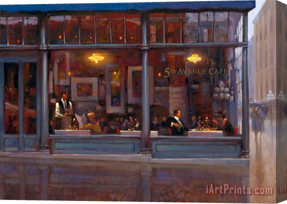 brent lynch Fifth Avenue Cafe 2 Stretched Canvas Print / Canvas Art
