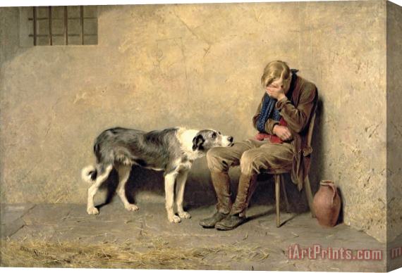 Briton Riviere Fidelity Stretched Canvas Painting / Canvas Art
