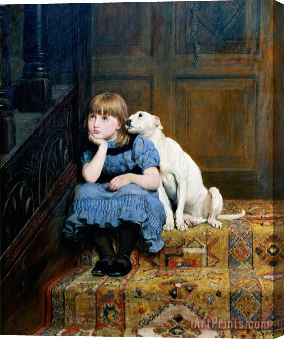 Briton Riviere Sympathy Stretched Canvas Painting / Canvas Art