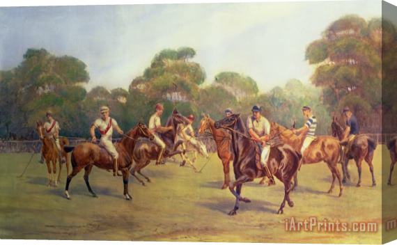 C M Gonne The Polo Match Stretched Canvas Painting / Canvas Art