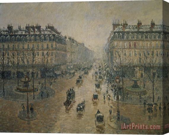 Camille Pissarro Avenue De L'opera, Paris Stretched Canvas Print / Canvas Art
