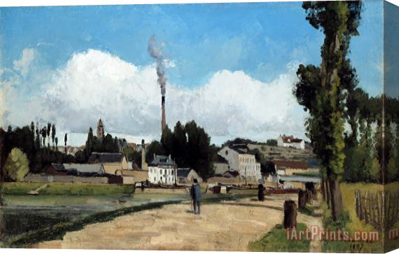 Camille Pissarro Bords De L'oise a Pontoise (banks of The Oise at Pontoise) Stretched Canvas Painting / Canvas Art
