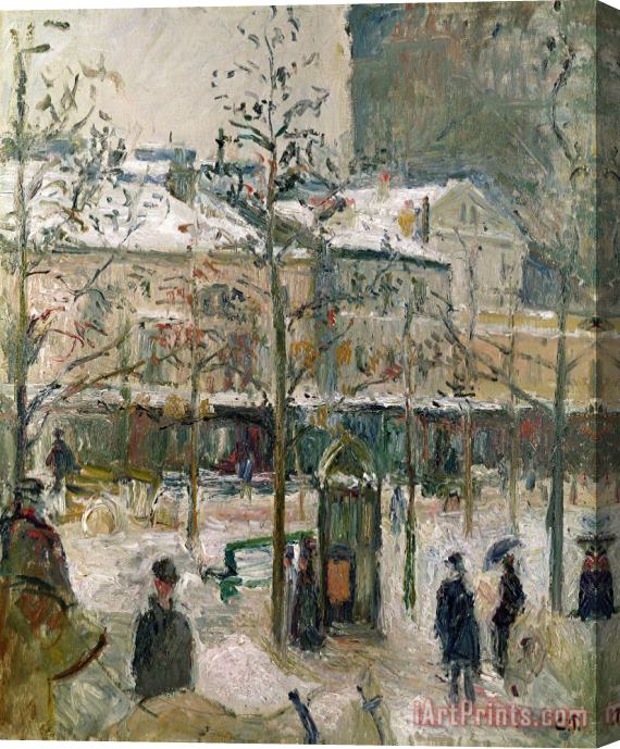 Camille Pissarro Boulevard de Rocheouart in Snow Stretched Canvas Painting / Canvas Art