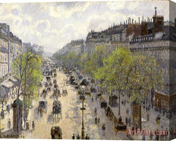 Camille Pissarro Boulevard Montmartre, Spring Stretched Canvas Print / Canvas Art