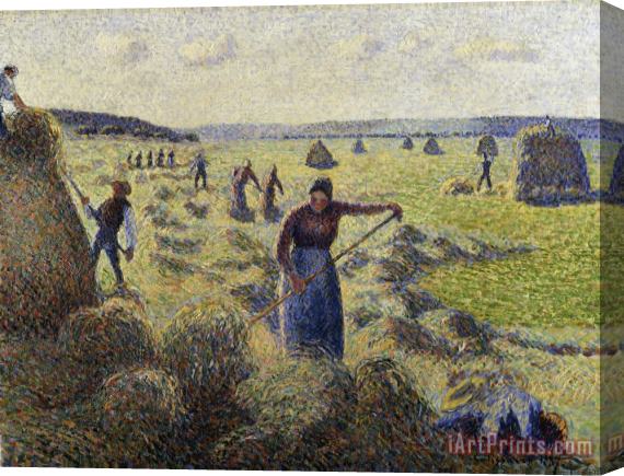 Camille Pissarro Harvesting Hay, Eragny Stretched Canvas Print / Canvas Art