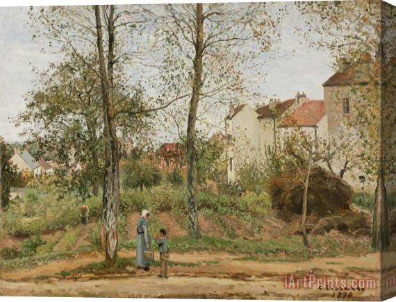 Camille Pissarro Houses at Bougival (autumn) Stretched Canvas Print / Canvas Art