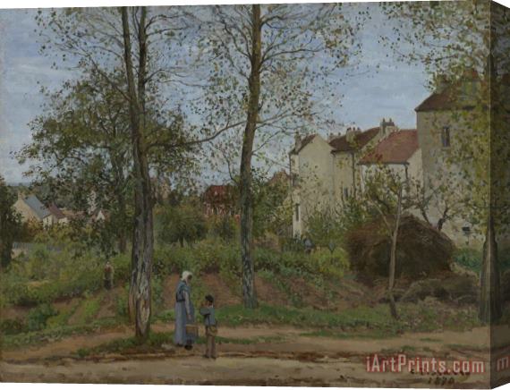 Camille Pissarro Houses at Bougival (autumn) Stretched Canvas Print / Canvas Art